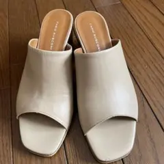 FABIO RUSCONI ベージュオープントゥミュール