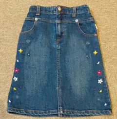 OshKosh カラフル刺繍 デニムスカート 110cm 花 キッズ 子供のサムネイル