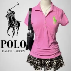 美品✨ POLO ラルフローレン ポロシャツ 半袖 ピンク ビックポニー Y2K
