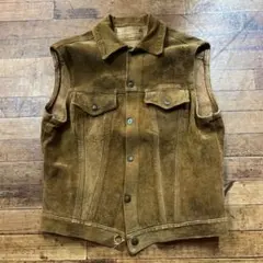 60s LEVI'S リーバイス スエードベスト BigE カットオフ 古着