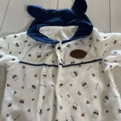 動物柄フリースロンパース