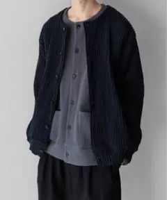美品　stein『GRADATION PLEATS CARDIGAN』　黒 S