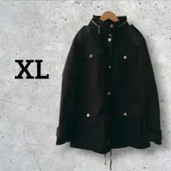 ✨１点限り✨ 黒のフロントボタンアウター コート 男女兼用 ブラック フード付き