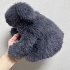 ジェラートピケ グレー ファーハンドバッグ　うさぎのサムネイル