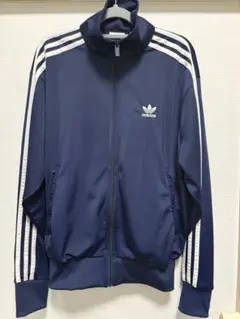 adidas トラックジャケット ネイビー 3ストライプ - メルカリ
