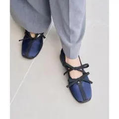 最終値下げ❤︎ルタロン Lダブルリボンバレリーナ ネイビー 23.5cm 訳あり