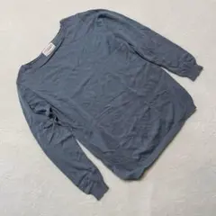 ANTIQUA セーター ブルー 長袖 クルーネック 無地 コットン混 Mサイズ