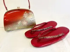 39 振袖用　成人式　草履バッグセット Lサイズ　卒業式　赤