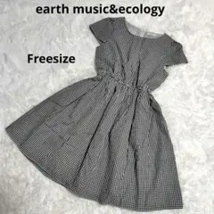 【美品】 earth music&ecology　チェック　ワンピース　古着