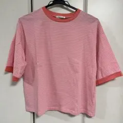 Ambre Neige ボーダー 半袖 Tシャツ ピンクのサムネイル