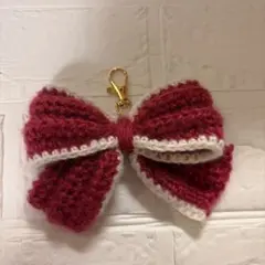 ハンドメイド 編み物 リボンチャーム