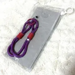 チャーム❤️ダブルロープ シューラルー スマホ アクセサリー パープル 新品