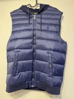 【中古】ラルフローレン　メンズ　ダウンベスト　ネイビーブルー