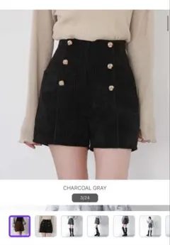 archives ツイードパイピングマリンショートパンツ　ブラック