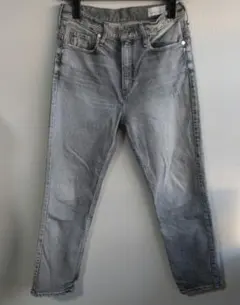 upper hights グレー ストレートダメージデニム 　サイズ24