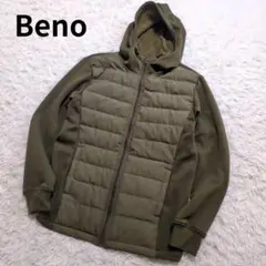 未使用　Beno ビーノ　ハイブリッドダウンジャケット　素材切り替え　カーキ　M