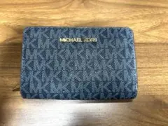 【1箇所傷あり！要確認】MICHAEL KORS 二つ折り財布 ダークブルー