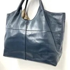 大人気☆HIROFU☆ヒロフ☆トートバッグ☆A4収納☆Hロゴ☆レザー☆ネイビーのサムネイル
