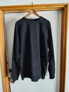 MUJI ブラック XL ボタン付き長袖カットソー