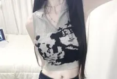 ノースリーブ ニット グレー