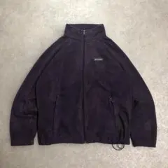 希少00sコロンビア肉厚ヘビーフリースフルジップジャケット茄子紺