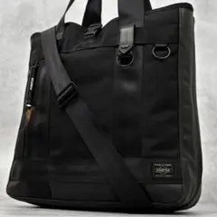 極美品 ポーター ヒート 拡張 2way トートバッグ マグライト点灯OK 黒