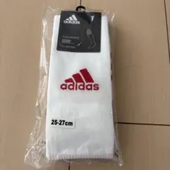 未開封　adidas サッカーソックス 25-27cm ホワイト　レッドライン