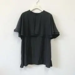 良品✨n'OrLABEL ケープ風 半袖 ブラウス 黒 1のサムネイル