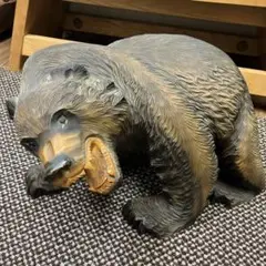 木彫り熊 サイトウ作 木彫りの熊 木彫彫刻熊 置物　斉藤文雄作 北海道 工芸品 木彫り熊 サイトウ作 木彫りの熊 木彫彫刻熊 置物 斉藤文雄作