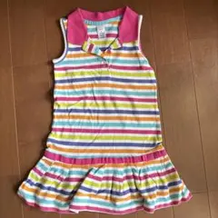 ストライプ ノースリーブ ワンピース 100cm