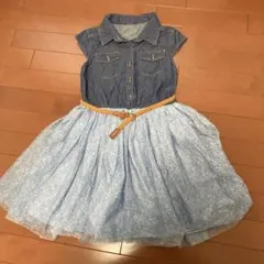 デニムブルー ノースリーブワンピース