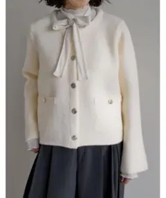 ニットゴールドボタンショートコート