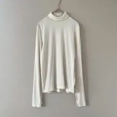 ジーユー［M］美品◎大人ナチュラル◎やわらか◎ソフトリブタートルネックTシャツ