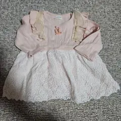 kids zoo ピンク レース ワンピース 70 匿名配送