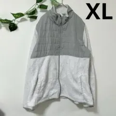 フリースジャケット ボア ジップアップ グレー レディース XL