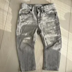 ZARA グレー ダメージデニムパンツ 18-24ヶ月 92cm