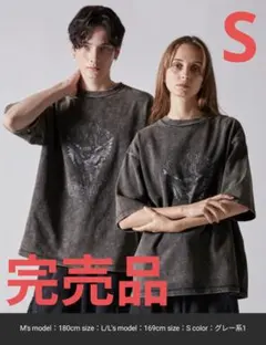 CLEL グレー系1 オーバーサイズTシャツ Sサイズ