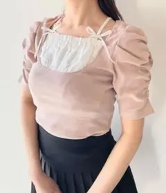 NOMAE リボンフリルレイヤードトップスのサムネイル