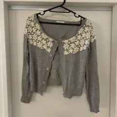WILLSELECTION カーディガン グレー レース装飾