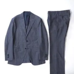 美品 RING JACKET スーツ 46 ネイビー ストライプ