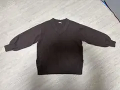 ダークブラウン Vネック セーター