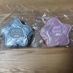 2点セット　リトルツインスターズ キルティング星型コインケース キキ ララ