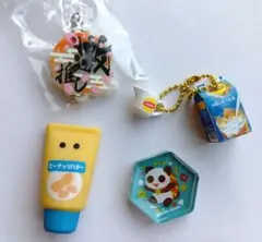 ミニチュア キーホルダー 4種セット 食べ物・キャラクター 激推しキーホルダーのサムネイル