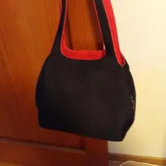 サボイ　SAVOY　ナイロン製 黒赤 ショルダーバッグ