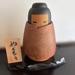 かずを作品新品未使用高級こけし 内閣総理大臣賞受賞作家作品花美 木製