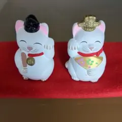 招き猫の雛人形 ひな祭り お雛様 土鈴 2体セット 京都 豪勝作 桃の節句