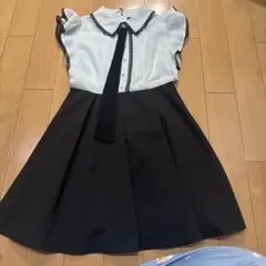 ROJITA 半袖ミニワンピース Fサイズ ホワイト/ブラック