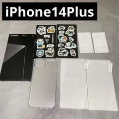 iPhone14Plus ケース クリア 保護フィルム 2枚 セット カバー