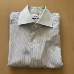 【美品】ユニバーサルランゲージ　ストライプGiemme Bresciaワイシャツ