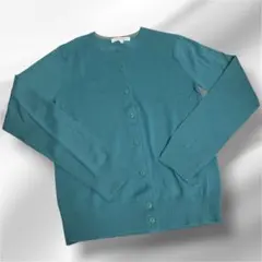 美品 vert dense カーディガン クルーネック リブニット グリーン M